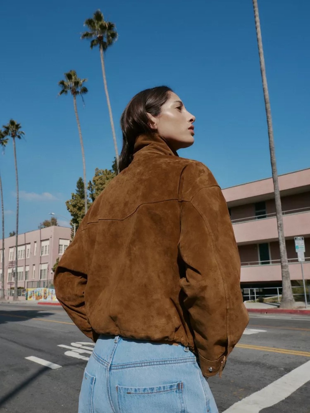 Zara Chestnut Brown Cropped Suede Jacket - Picture 5 of 9